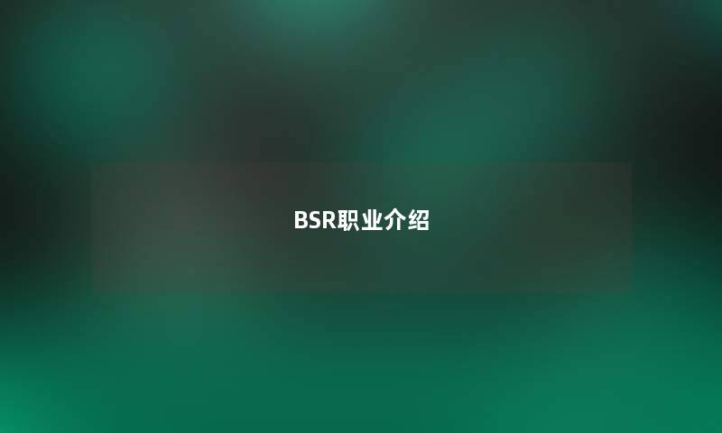 BSR职业介绍 BSR职业介绍