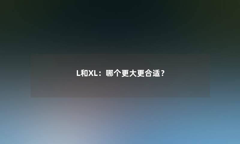 L和XL：哪个更大更合适？