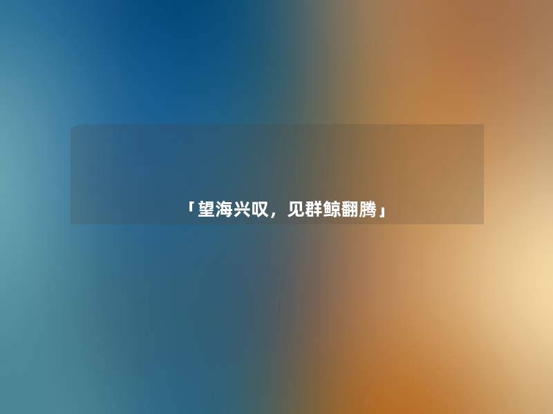 「望海兴叹，见群鲸翻腾」