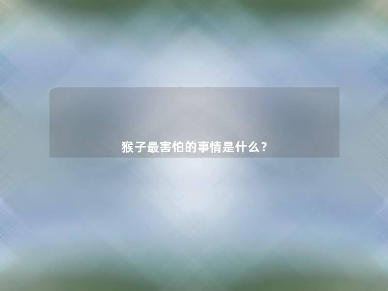猴子害怕的事情是什么? 猴子害怕的事情是什么?