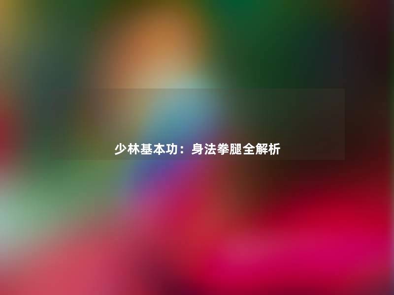 少林基本功:身法拳腿全解析 少林基本功:身法拳腿全解析