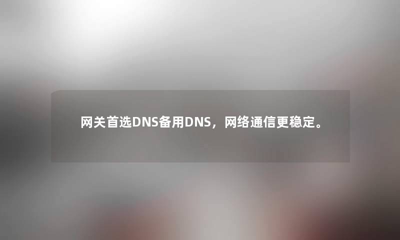 网关首选DNS备用DNS,网络通信更稳定。 网关首选DNS备用DNS,网络通信更稳定。