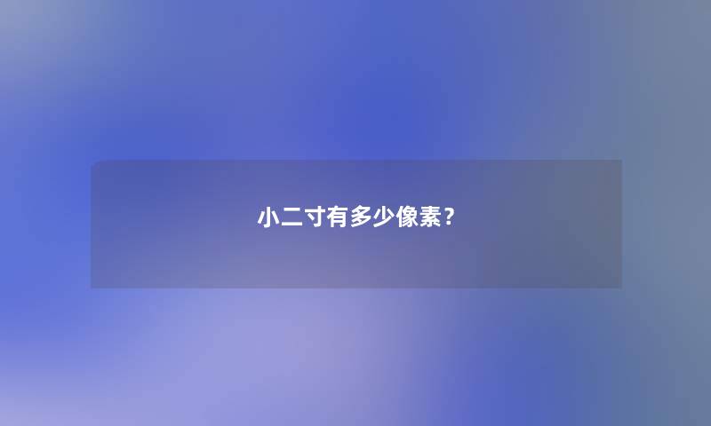 小二寸有多少像素？