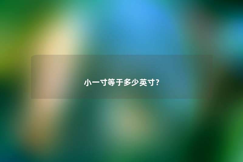 小一寸等于多少英寸? 小一寸等于多少英寸?