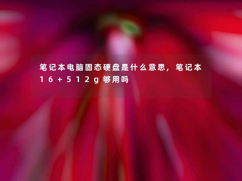 笔记本电脑固态硬盘是什么意思,笔记本16+512g够用吗 笔记本电脑固态硬盘是什么意思,笔记本16+512g够用吗