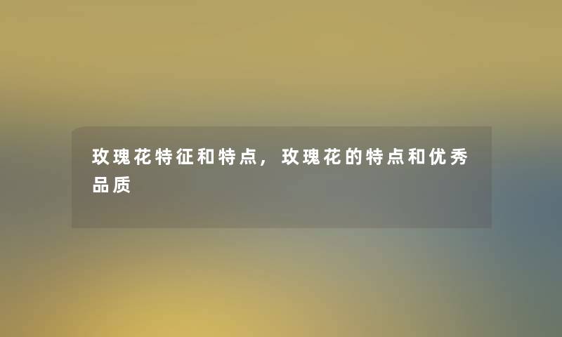 玫瑰花特征和特点,玫瑰花的特点和优秀品质 玫瑰花特征和特点,玫瑰花的特点和优秀品质