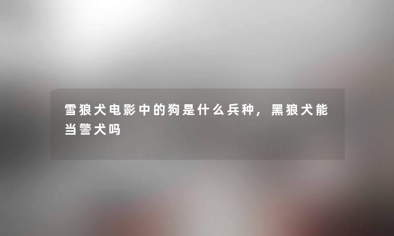 雪狼犬电影中的狗是什么兵种,黑狼犬能当警犬吗 雪狼犬电影中的狗是什么兵种,黑狼犬能当警犬吗