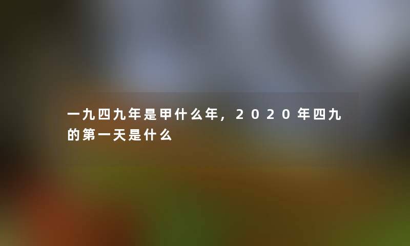 一九四九年是甲什么年,2020年四九的第一天是什么