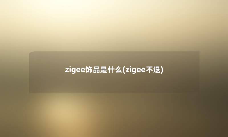 zigee饰品是什么(zigee不退)