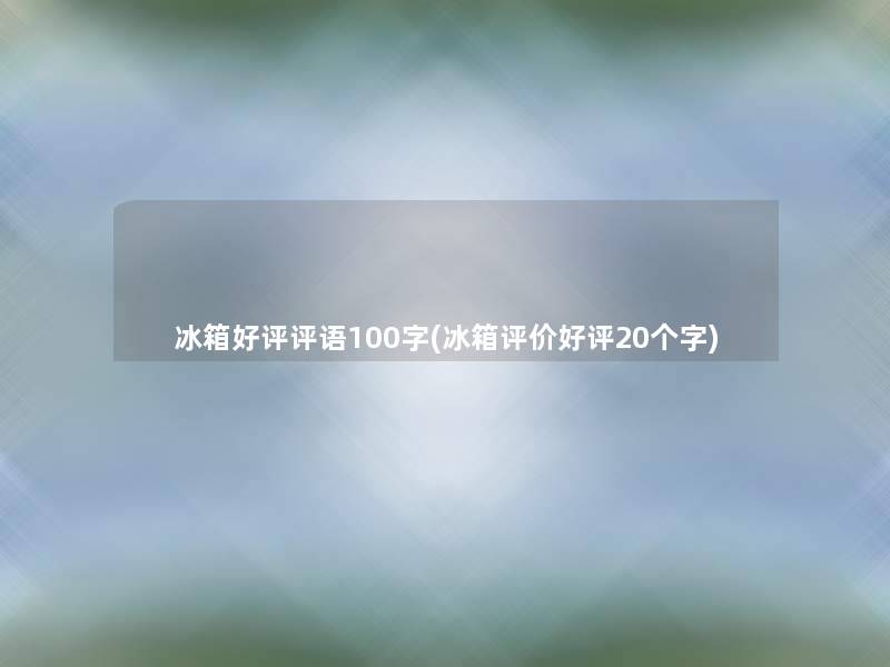冰箱好评评语100字(冰箱评价好评20个字)