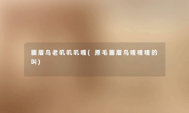 画眉鸟老叽叽叽嘎(原毛画眉鸟喳喳喳的叫) 画眉鸟老叽叽叽嘎(原毛画眉鸟喳喳喳的叫)