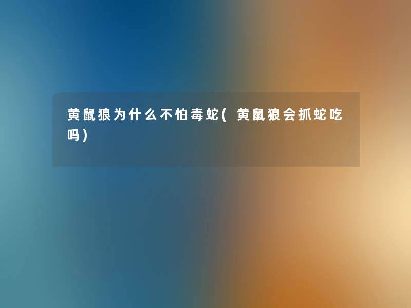 黄鼠狼为什么不怕毒蛇(黄鼠狼会抓蛇吃吗) 黄鼠狼为什么不怕毒蛇(黄鼠狼会抓蛇吃吗)