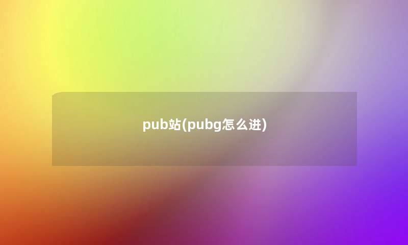 pub站(pubg怎么进)