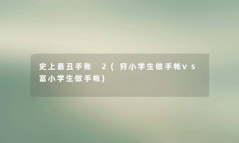史上丑手账 2(穷小学生做手帐vs富小学生做手帐)