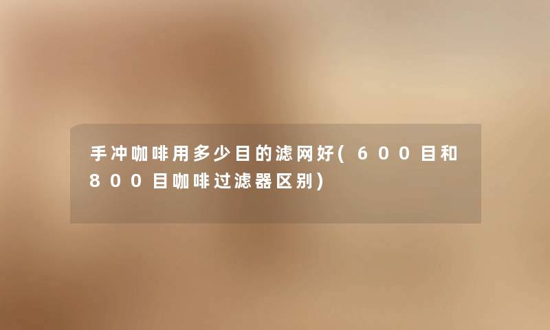 手冲咖啡用多少目的滤网好(600目和800目咖啡过滤器区别) 手冲咖啡用多少目的滤网好(600目和800目咖啡过滤器区别)