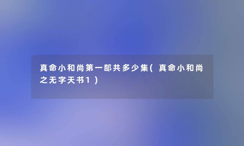 真命小和尚第一部共多少集(真命小和尚之无字天书1) 真命小和尚第一部共多少集(真命小和尚之无字天书1)