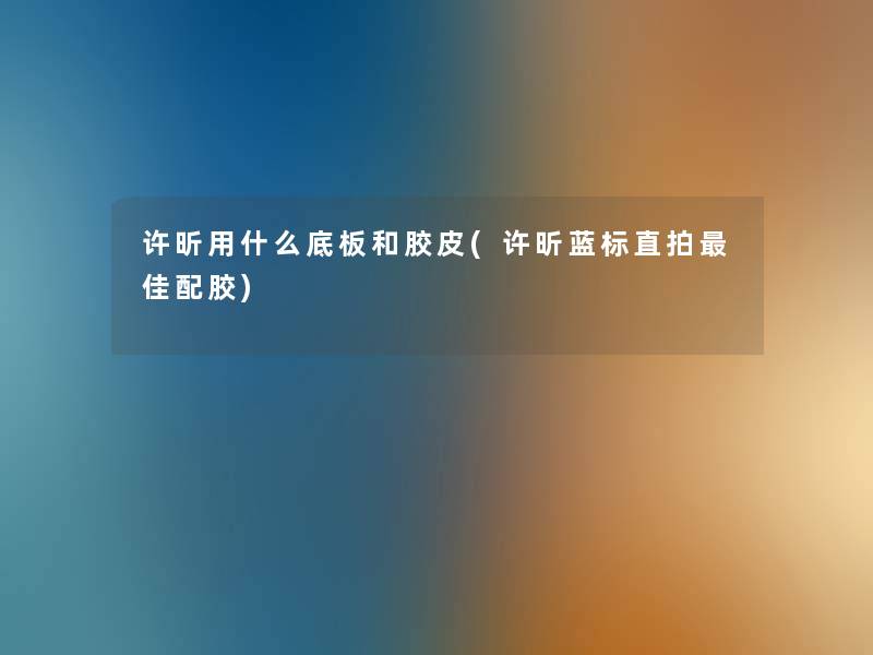 许昕用什么底板和胶皮(许昕蓝标直拍理想配胶) 许昕用什么底板和胶皮(许昕蓝标直拍理想配胶)