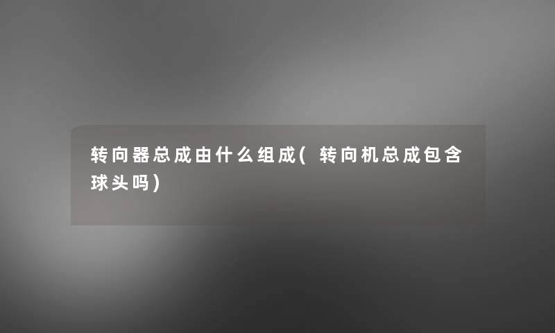 转向器总成由什么组成(转向机总成包含球头吗)