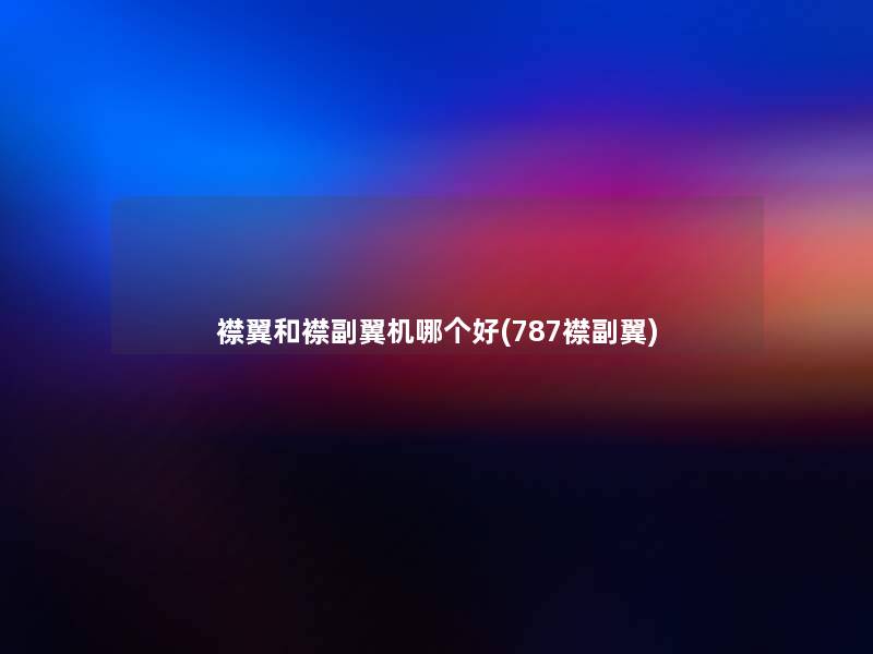 襟翼和襟副翼机哪个好(787襟副翼)