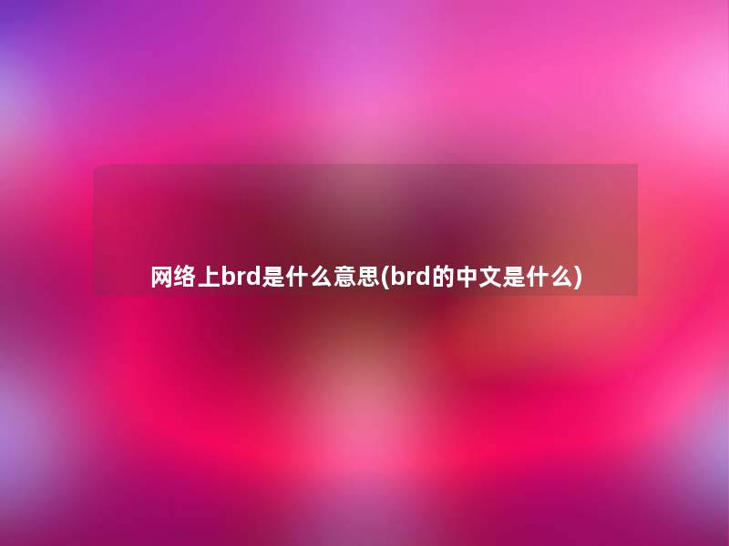 网络上brd是什么意思(brd的中文是什么)