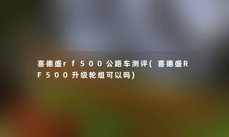 喜德盛rf500公路车测评(喜德盛RF500升级轮组可以吗)