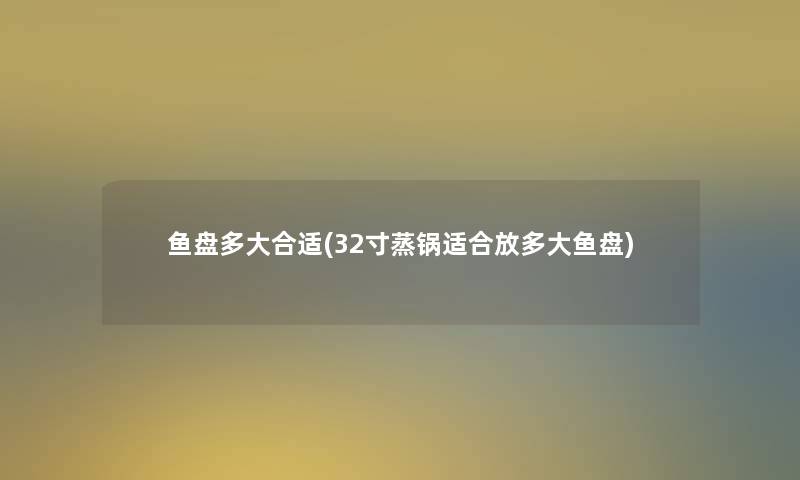 鱼盘多大合适(32寸蒸锅适合放多大鱼盘)