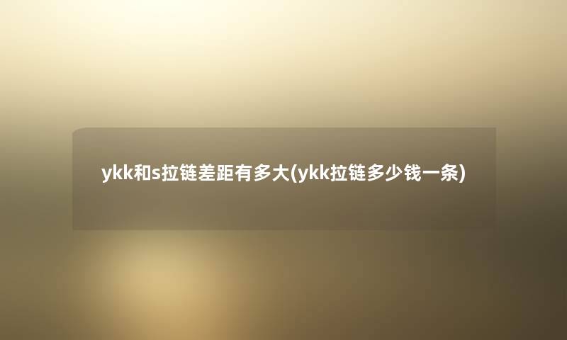 ykk和s拉链差距有多大(ykk拉链多少钱一条)