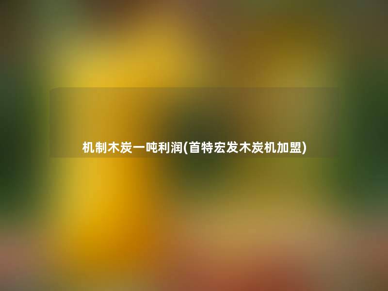 机制木炭一吨利润(首特宏发木炭机加盟)