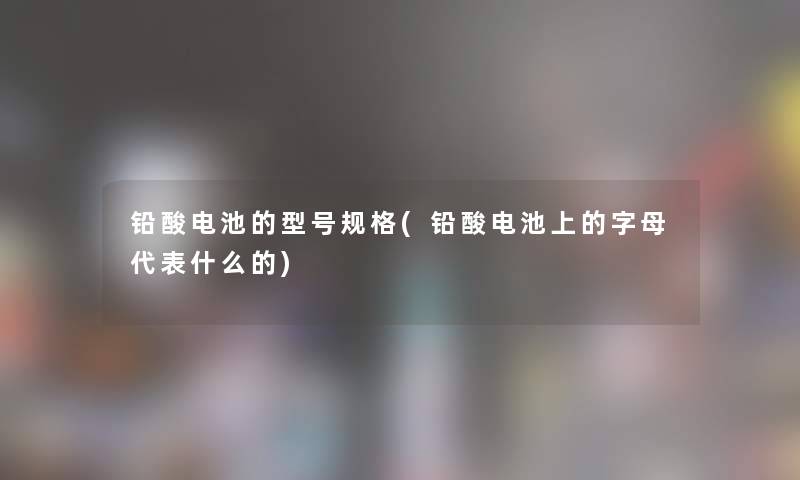 铅酸电池的型号规格(铅酸电池上的字母代表什么的)