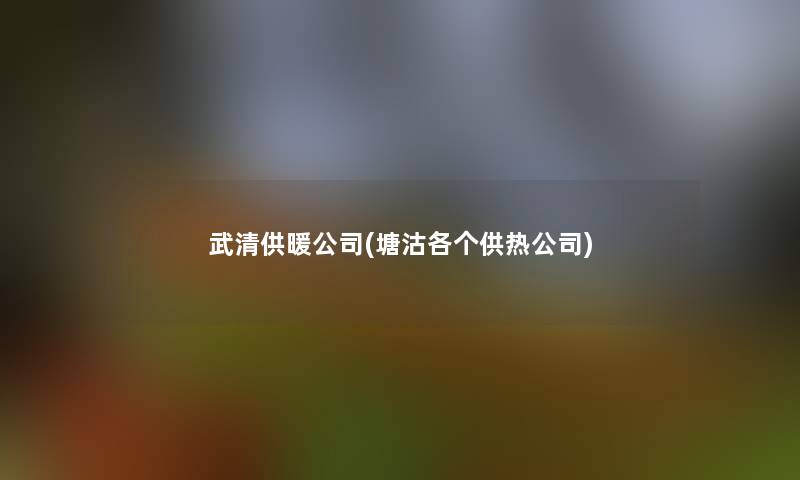 武清供暖公司(塘沽各个供热公司)
