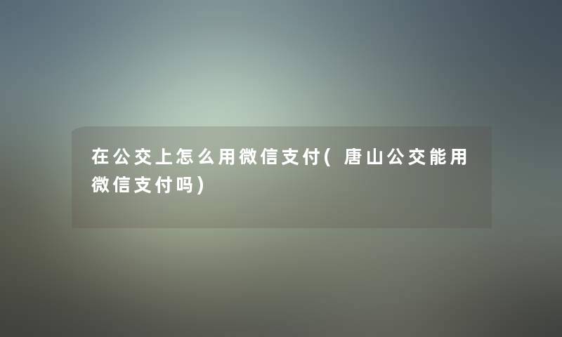 在公交上怎么用微信支付(唐山公交能用微信支付吗)