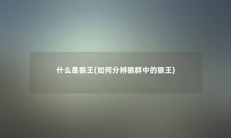 什么是狼王(如何分辨狼群中的狼王)